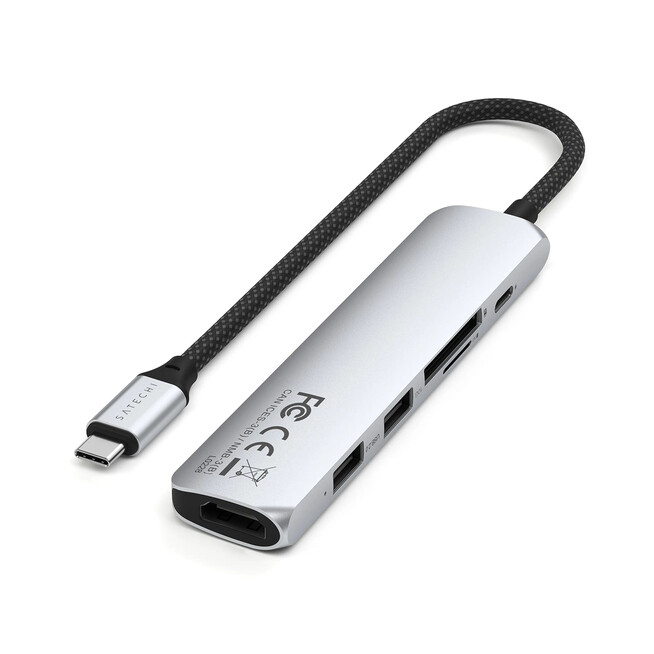 Satechi USB-C 6-in-1 Slim Multiport Adapter, silber, A-Nr.: ST-P6SS - 03