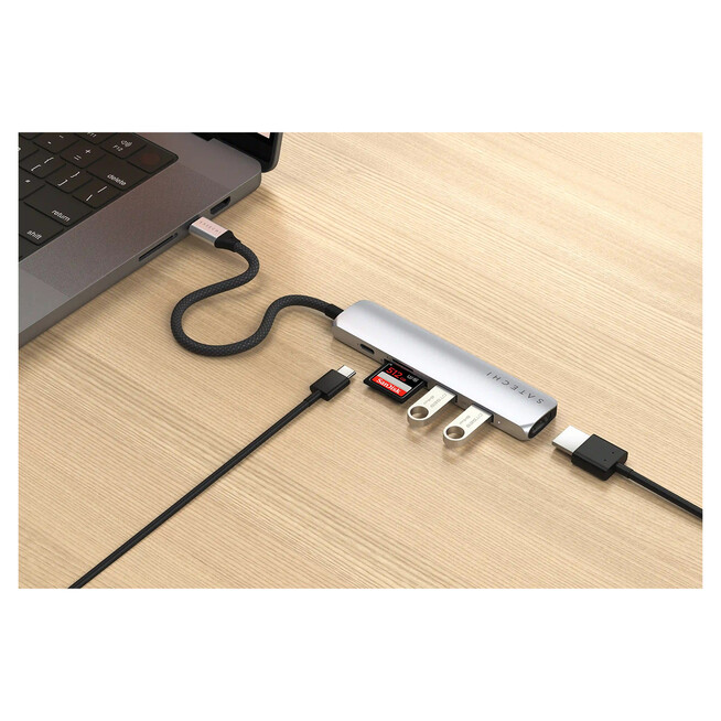 Satechi USB-C 6-in-1 Slim Multiport Adapter, silber, A-Nr.: ST-P6SS - 04