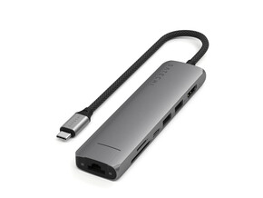 Satechi USB-C 7-in-1 Slim Multiport Adapter mit Ethernet, space grau, A-Nr.: ST-P7SM - 01