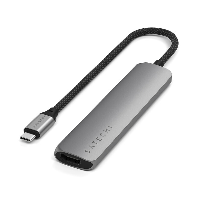 Satechi USB-C 6-in 1 Slim Multiport Adapter 4K, space grau, A-Nr.: ST-P6SM - 01