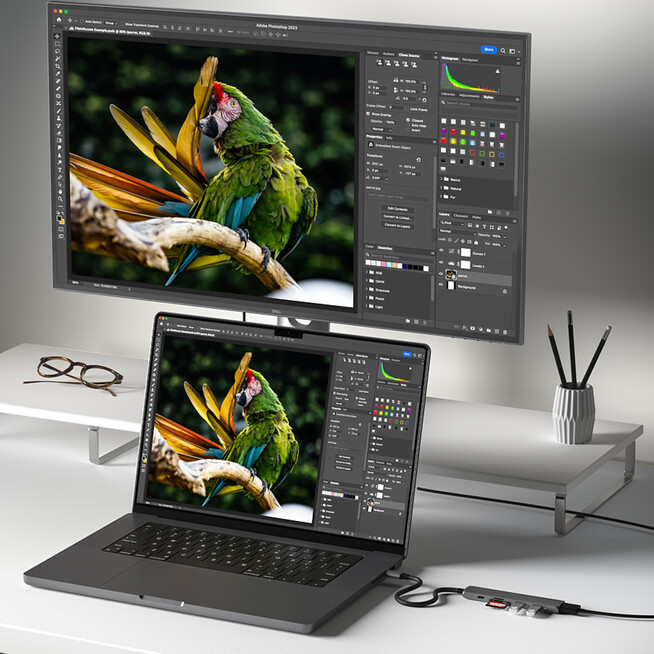 Satechi USB-C 6-in 1 Slim Multiport Adapter 4K, space grau, A-Nr.: ST-P6SM - 05