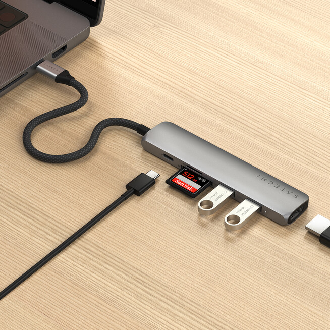 Satechi USB-C 6-in 1 Slim Multiport Adapter 4K, space grau, A-Nr.: ST-P6SM - 06