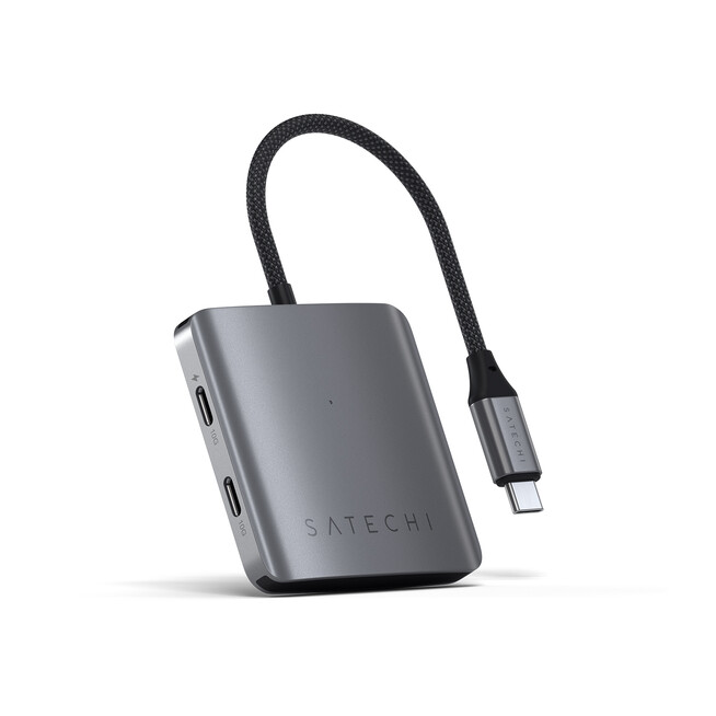 Sie sehen ein Bild von Satechi USB-C PD 4-Port Hub, space grau, Produktbild: 01 Satechi USB-C PD 4-Port Hub, space grau, A-Nr.: ST-H4CPDM - 01