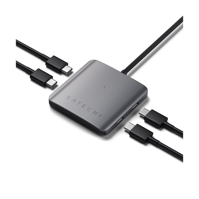 Sie sehen ein Bild von Satechi USB-C PD 4-Port Hub, space grau, Produktbild: 03 Satechi USB-C PD 4-Port Hub, space grau, A-Nr.: ST-H4CPDM - 03