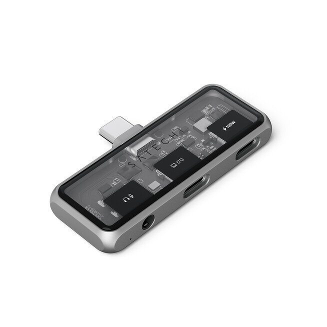 Sie sehen ein Bild von Satechi USB-C PD Mobile XR Hub, 3,5mm Audio, space grau, Produktbild: 01 Satechi USB-C PD Mobile XR Hub, 3,5mm Audio, space grau, A-Nr.: ST-HXRAJM - 01
