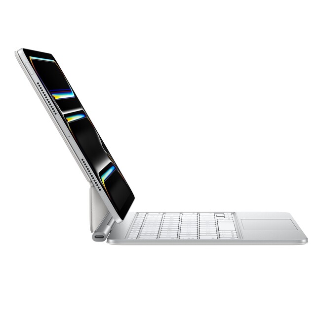 Sie sehen ein Bild von Magic Keyboard für 11" iPad Pro (M4) - Englisch (International) - Weiß, Produktbild: 02 Magic Keyboard für 11" iPad Pro (M4) - Englisch (International) - Weiß, A-Nr.: MWR03Z/A - 02