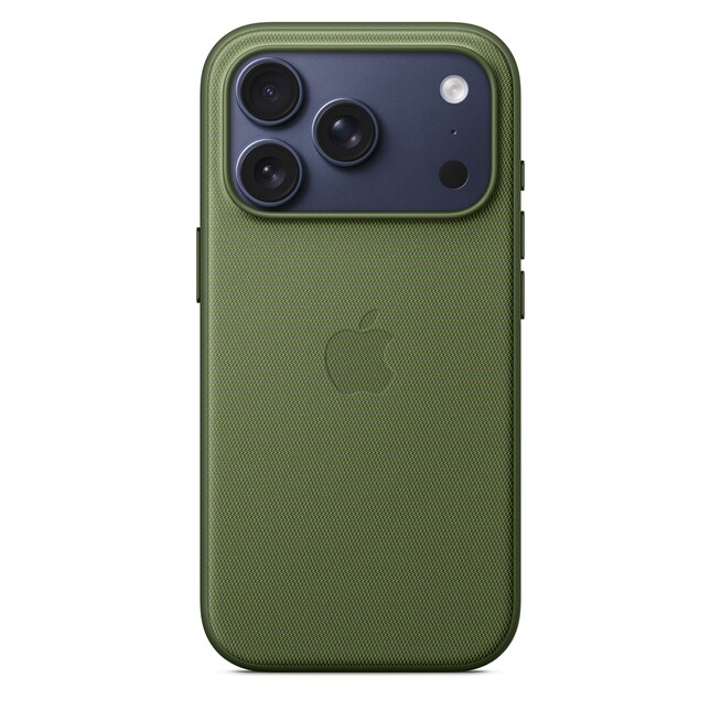 Sie sehen ein Bild von iPhone 17 Pro Funktionsgewebe Case mit MagSafe - Grün, Produktbild: 03 iPhone 17 Pro Funktionsgewebe Case mit MagSafe - Grün, A-Nr.: MGF74ZM/A - 03