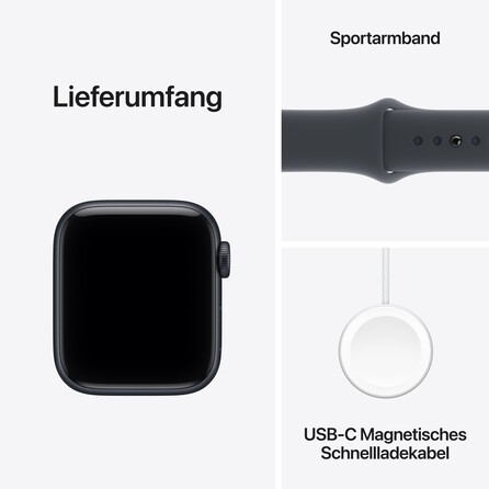 Apple Watch SE 3 GPS, 40 mm Aluminiumgehäuse Mitternacht, Sportarmband Mitternacht – S/M, A-Nr.: MEH94ZR/A - 08