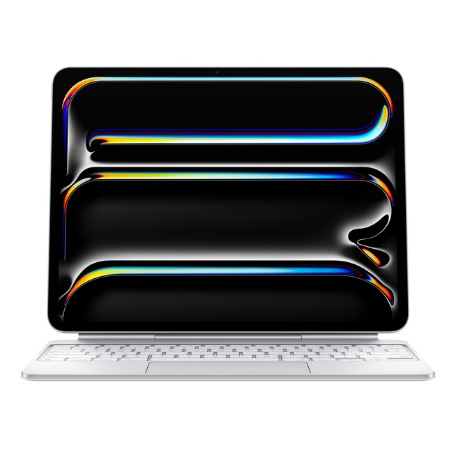 Sie sehen ein Bild von Magic Keyboard für 13" iPad Pro (M4) - Deutsch - Weiß, Produktbild: 01 Magic Keyboard für 13" iPad Pro (M4) - Deutsch - Weiß, A-Nr.: MWR43D/A - 01