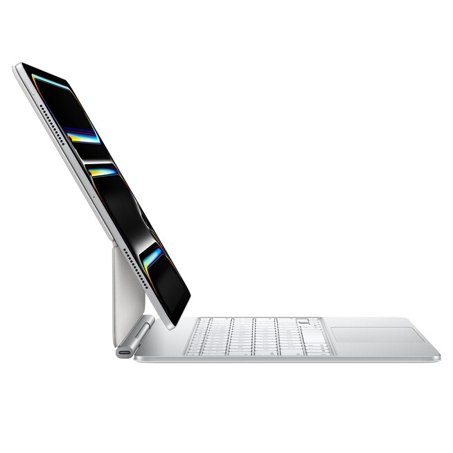 Sie sehen ein Bild von Magic Keyboard für 13" iPad Pro (M4) - Deutsch - Weiß, Produktbild: 02 Magic Keyboard für 13" iPad Pro (M4) - Deutsch - Weiß, A-Nr.: MWR43D/A - 02