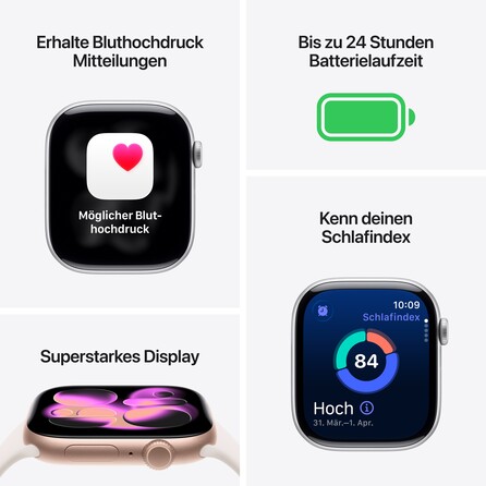 Apple Watch Series 11 GPS, 42 mm Aluminiumgehäuse Diamantschwarz, Sportarmband Schwarz - S/M, A-Nr.: MEQT4ZR/A - 03