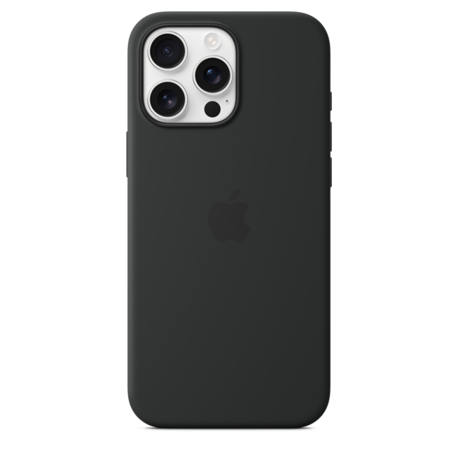 Sie sehen ein Bild von iPhone 16 Pro Max Silikon Case mit MagSafe − Schwarz, Produktbild: 03 iPhone 16 Pro Max Silikon Case mit MagSafe − Schwarz, A-Nr.: MYYT3ZM/A - 03