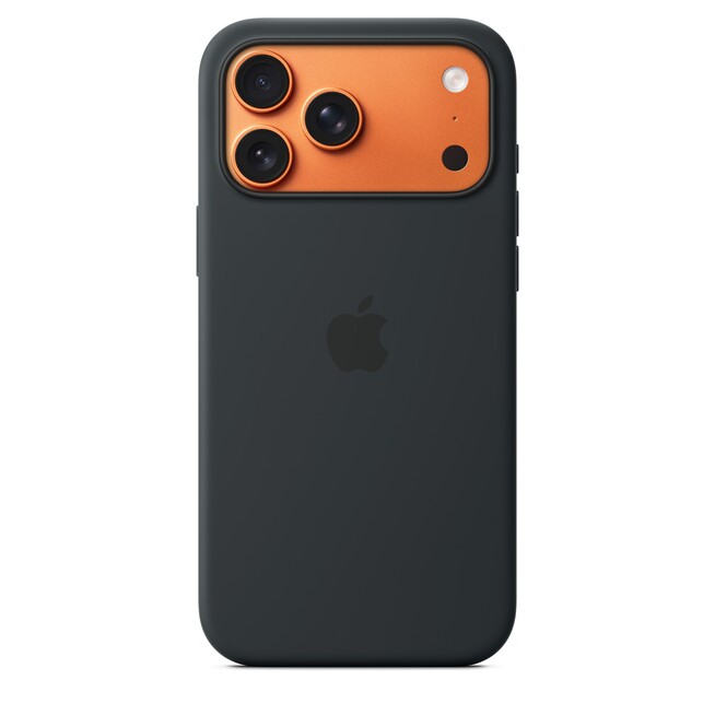 Sie sehen ein Bild von iPhone 17 Pro Max Silikon Case mit MagSafe - Schwarz, Produktbild: 01 iPhone 17 Pro Max Silikon Case mit MagSafe - Schwarz, A-Nr.: MGFR4ZM/A - 01