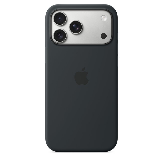 Sie sehen ein Bild von iPhone 17 Pro Max Silikon Case mit MagSafe - Schwarz, Produktbild: 02 iPhone 17 Pro Max Silikon Case mit MagSafe - Schwarz, A-Nr.: MGFR4ZM/A - 02