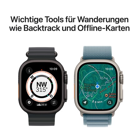 Apple Watch Ultra 3 GPS + Cellular, 49 mm Titangehäuse Schwarz, Ocean Armband Schwarz, A-Nr.: MF0J4QF/A - 06