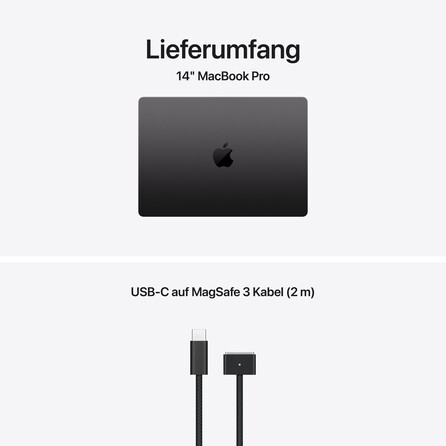 14" MacBook Pro: Apple M5 Chip mit 10‑Core CPU und 10‑Core GPU, 1 TB SSD - Space Schwarz, A-Nr.: MDE14D/A - 09