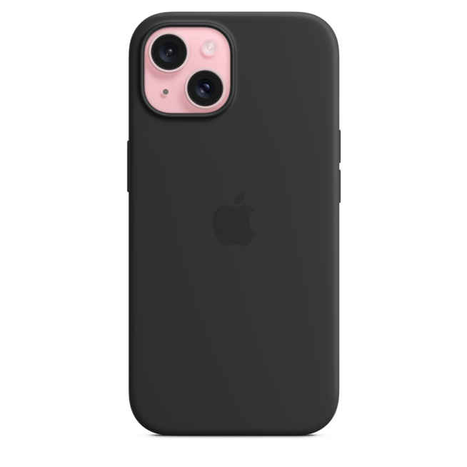 Sie sehen ein Bild von iPhone 15 Silikon Case mit MagSafe – Schwarz, Produktbild: 02 iPhone 15 Silikon Case mit MagSafe – Schwarz, A-Nr.: MXPD3ZM/A - 02
