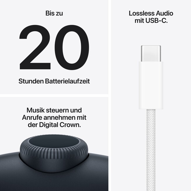 Sie sehen ein Bild von AirPods Max 2 - Mitternacht, Produktbild: 08 AirPods Max 2 - Mitternacht, A-Nr.: MHWK4ZM/A - 08