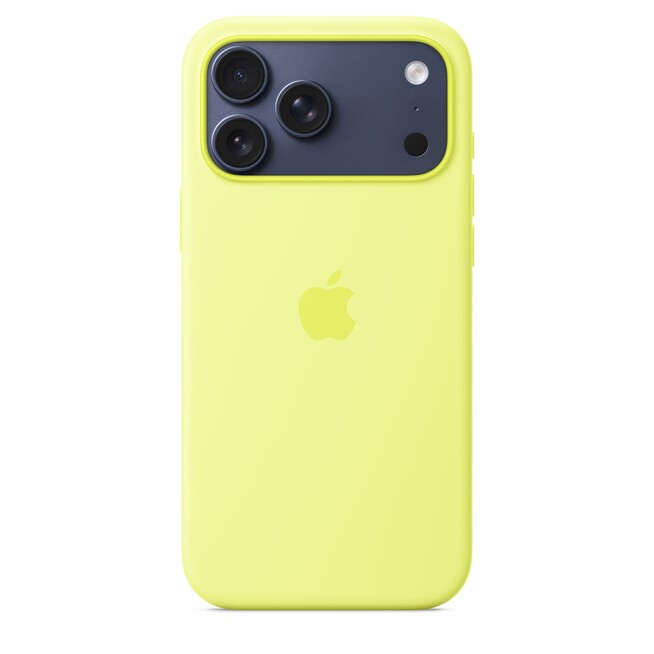 Sie sehen ein Bild von iPhone 17 Pro Max Silikon Case mit MagSafe - Neongelb, Produktbild: 03 iPhone 17 Pro Max Silikon Case mit MagSafe - Neongelb, A-Nr.: MGFM4ZM/A - 03