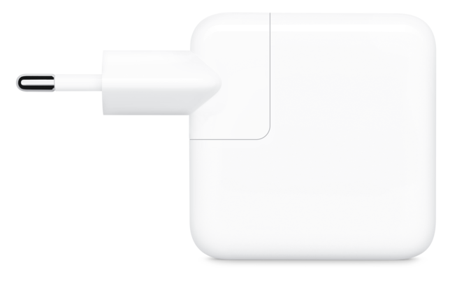 Sie sehen ein Bild von 35W Dual USB‑C Port Power Adapter, Produktbild: 02 35W Dual USB‑C Port Power Adapter, A-Nr.: MW2K3ZM/A - 02