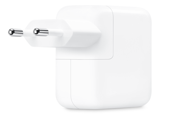 Sie sehen ein Bild von 35W Dual USB‑C Port Power Adapter, Produktbild: 03 35W Dual USB‑C Port Power Adapter, A-Nr.: MW2K3ZM/A - 03