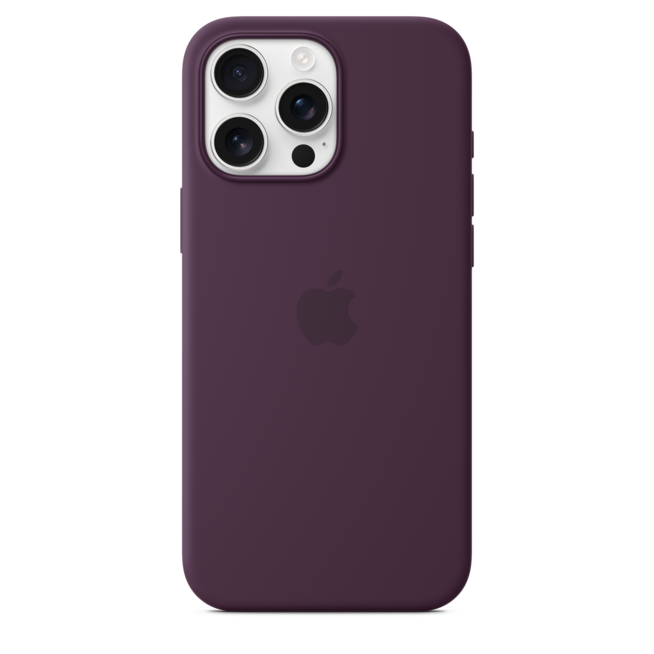 Sie sehen ein Bild von iPhone 16 Pro Max Silikon Case mit MagSafe – Pflaume, Produktbild: 03 iPhone 16 Pro Max Silikon Case mit MagSafe – Pflaume, A-Nr.: MYYW3ZM/A - 03