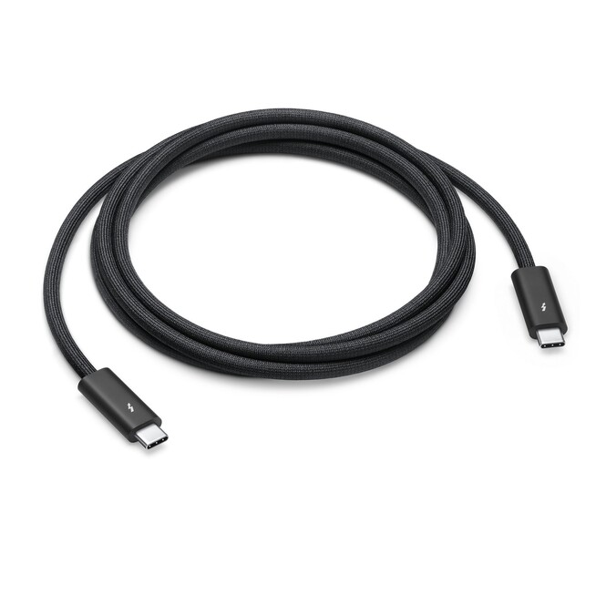 Sie sehen ein Bild von Thunderbolt 4 Pro Kabel (1,8 m), Produktbild: 01 Thunderbolt 4 Pro Kabel (1,8 m), A-Nr.: MW5J3ZM/A - 01