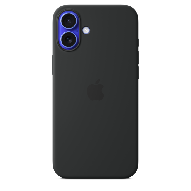 Sie sehen ein Bild von iPhone 16 Plus Silikon Case mit MagSafe – Schwarz, Produktbild: 01 iPhone 16 Plus Silikon Case mit MagSafe – Schwarz, A-Nr.: MYY93ZM/A - 01