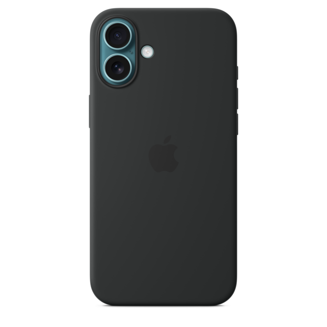 Sie sehen ein Bild von iPhone 16 Plus Silikon Case mit MagSafe – Schwarz, Produktbild: 02 iPhone 16 Plus Silikon Case mit MagSafe – Schwarz, A-Nr.: MYY93ZM/A - 02