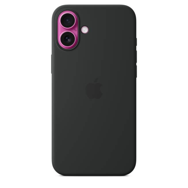 Sie sehen ein Bild von iPhone 16 Plus Silikon Case mit MagSafe – Schwarz, Produktbild: 03 iPhone 16 Plus Silikon Case mit MagSafe – Schwarz, A-Nr.: MYY93ZM/A - 03
