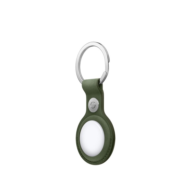Sie sehen ein Bild von AirTag Feingewebe Schlüsselanhänger – Moosgrün, Produktbild: 02 AirTag Feingewebe Schlüsselanhänger – Moosgrün, A-Nr.: MGFX4ZM/A - 02