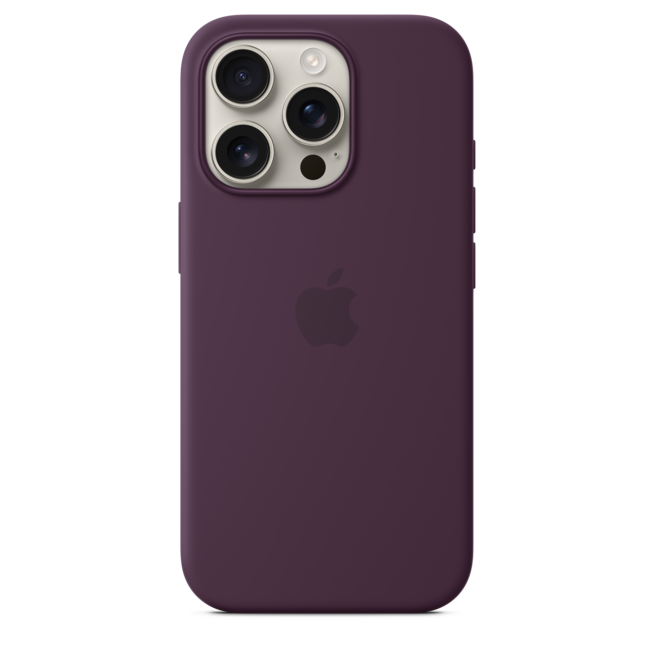 Sie sehen ein Bild von iPhone 16 Pro Silikon Case mit MagSafe – Pflaume, Produktbild: 02 iPhone 16 Pro Silikon Case mit MagSafe – Pflaume, A-Nr.: MYYM3ZM/A - 02