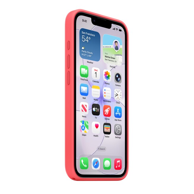 Sie sehen ein Bild von iPhone 17e Silikon Case mit MagSafe − Guavepink, Produktbild: 04 iPhone 17e Silikon Case mit MagSafe − Guavepink, A-Nr.: MHWH4ZM/A - 04