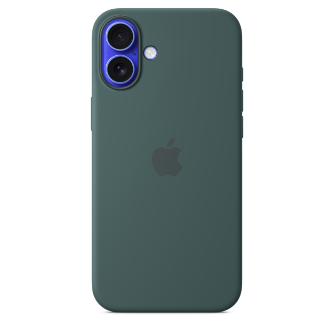 Sie sehen ein Bild von iPhone 16 Plus Silikon Case mit MagSafe – Seegrün, Produktbild: 01 iPhone 16 Plus Silikon Case mit MagSafe – Seegrün, A-Nr.: MYYH3ZM/A - 01