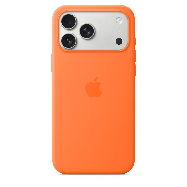 Sie sehen ein Bild von iPhone 17 Pro Max Silikon Case mit MagSafe - Orange, Produktbild: 02 iPhone 17 Pro Max Silikon Case mit MagSafe - Orange, A-Nr.: MGFL4ZM/A - 02