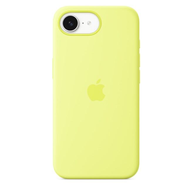 Sie sehen ein Bild von iPhone 16e Silikon Case – Neongelb, Produktbild: 01 iPhone 16e Silikon Case – Neongelb, A-Nr.: MGYW4ZM/A - 01