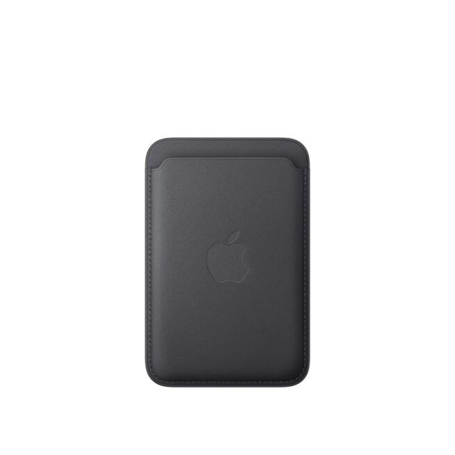 Sie sehen ein Bild von iPhone Feingewebe Wallet mit MagSafe – Schwarz, Produktbild: 01 iPhone Feingewebe Wallet mit MagSafe – Schwarz, A-Nr.: MGHA4ZM/A - 01