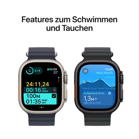 Apple Watch Ultra 2 GPS + Cellular, 49 mm Titangehäuse Schwarz, Alpine Loop Dunkelgrün − Small, A-Nr.: MX4Q3FD/A - 05