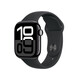 Apple Watch Series 10 GPS + Cellular, 42 mm Aluminiumgehäuse Diamantschwarz, Sportarmband Schwarz ­−M/L, A-Nr.: MWX73QF/A - 01