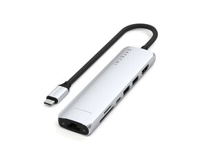 Satechi USB-C 7-in-1 Slim Multiport Adapter mit Ethernet, silber, A-Nr.: ST-P7SS - 01