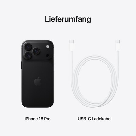 Sie sehen ein Bild von iPhone 18 Pro 256 GB Schwarz , Produktbild: 10 iPhone 18 Pro 256 GB Schwarz , A-Nr.: MJRP4ZD/A - 10